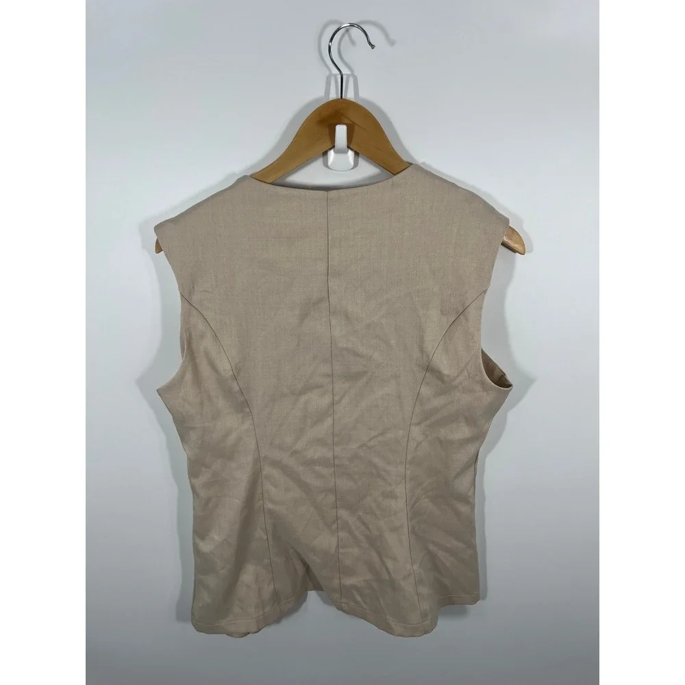 Womens Vest L Beige 90s Minimalist Chic Capsule Wardrobe Office
